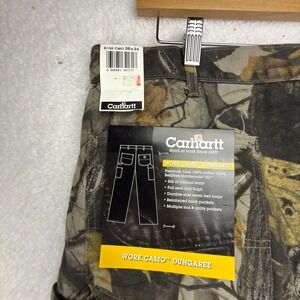 Carhartt Work Camo Dungaree Fit Pants Mens 38x34 B158 CMO Camo NWT Hardwoods